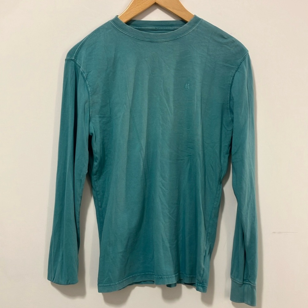 American Eagle Outfitters Teal Long Sleeve Shirt